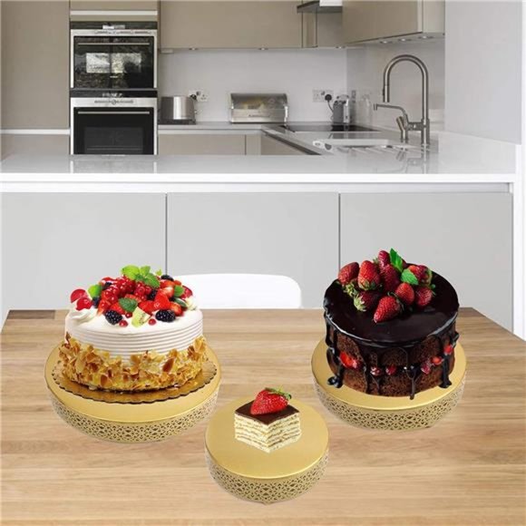 3-Piece Cake Stand Set, Round Metal Cake Stands, Dessert Cupcake Pastry Candy - Picture 6 of 6